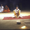 Actor Tapa Sudana (front) with cast members in a scene from the Paris production of the play cycle "The Mahabharata." (Paris)