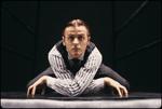 Actor Mikhail Baryshnikov in a scene fr. the Broadway production of the play "Metamorphosis." (Durham)