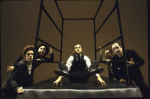 Actors (L-R) Madeleine Potter, Laura Esterman, Mikhail Baryshnikov, Rene Auberjonois & Mitch Kreindel in a scene fr. the Broadway play "Metamorphosis." (Durham)