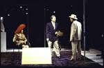 Actors (L-R) Susan Pilar, Daniel Gerroll and Zach Grenier in a scene from the Manhattan Theatre Club production of the play "Three Birds Alighting on a Field." (New York)