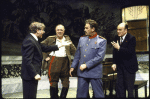 Actors (L-R) Austin Pendleton, Phillip Bosco, Len Cariou and Werner Klemperer in a scene from the Roundabout Theatre's production of the play "Master Class." (New York)