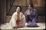 Actresses (L-R) Kiya Ann Joyce and Kati Kuroda in a scene from the Roundabout Theatre's production of the play "Rashomon." (New York)