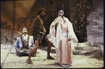 Actors (L-R) Philip Moon, James Saito and Kiya Ann Joyce in a scene from the Roundabout Theatre's production of the play "Rashomon." (New York)