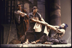 Actors (L-R) Thom Sesma, Norris M. Shimabuku and Allan Tung in a scene from the Roundabout Theatre's production of the play "Rashomon." (New York)