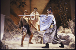 Actors (L-R) James Saito, Kiya Ann Joyce and Philip Moon in a scene from the Roundabout Theatre's production of the play "Rashomon." (New York)