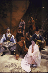 The cast in a company shot from the Roundabout Theatre's production of the play "Rashomon." (New York)