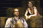 Actors Jay Patterson and Jane Fleiss in a scene from the Roundabout Theatre's production of the play "Of Mice And Men." (New York)