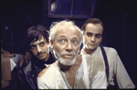 Actors (L-R) Philip Campanella, William Prince and with T. Martin in a scene from the Roundabout Theatre's production of the play "The Caretaker." (New York)