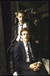 Actors (top to bottom) Daniel Gerroll and Anthony Heald in a scene from the Roundabout Theatre's production of the play "The Caretaker." (New York)