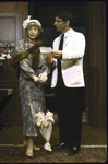 Actors Betty Low and Donal Donnelly in a scene from the Roundabout Theatre's production of the play "The Chalk Garden." (New York)