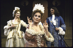 Actors (L-R) Cynthia Dozier, Jennifer Harmon and Randle Mell in a scene from the Roundabout Theatre's production of the play "The Learned Ladies." (New York)