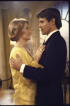 Actors Erika Slezak and Brian McKeon in a scene from the Roundabout Theatre's production of the play "The Circle." (New York)