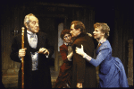 Actors (L-R) Paul Sparer, Ruby Holbrook, Roy Dotrice & Janet Zarish in a scene fr. the Roundabout Theatre's production of the play "An Enemy of the People." (New York)