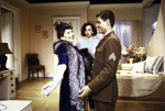 Actors (L-R) Patricia Elliott, J. Smith-Cameron and Chris Sarandon in a scene from the Roundabout Theatre's production of the play "The Voice of the Turtle." (New York)
