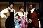 Actors (L-R) Gabriel Barre, Tovah Feldshuh and Philip Kerr in a scene from the Roundabout Theatre's production of the play "Mistress of the Inn." (New York)