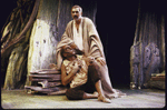 Actors Jay Patterson (seated) and Frank Langella in a scene from the Roundabout Theatre's production of the play "The Tempest." (New York)