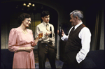 Actors (L-R) Dana Ivey, Patrick Dempsey and John Mahoney in a scene from the Roundabout Theatre's production of the play "The Subject Was Roses." (New York)