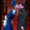 Actors Faith Prince and Nathan Lane [kissing] in scene fromBroadway musical revival "Guys and Dolls".