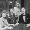 (L-R) Actors Judith Ivey, Geraldine Page, Blythe Danner and Richard Chamberlain in a scene from the Broadway revival of the play "Blithe Spirit"