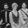 (L-R) Actors Kevin Kline, Glenne Headley and Raul Julia in a scene from the Circle in the Square production of the play "Arms and the Man"