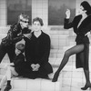 (L-R) Actors Laura Kenyon, Cameron Johann, Raul Julia and Liliane Montevecchi in a scene from the Broadway production of the musical "Nine.".