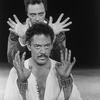 (T-B) Actors Christopher Walken as Iago and Raul Julia as Othello in a scene from the NY Shakespeare Central Park production of the play "Othello.".