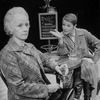 (L-R) Actresses Jessica Tandy and Glenda Jackson drinking in a bar in a scene from the Broadway production of the play "Rose"