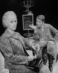 (L-R) Actresses Jessica Tandy and Glenda Jackson drinking in a bar in a scene from the Broadway production of the play "Rose"