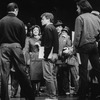 Director Jerry Zaks (C) and choreographer Christopher Chadman (2L, back to camera) with cast incl. Nathan Lane (L) and Josie DeGuzman (3L) during a rehearsal of the Broadway revival of the musical "Guys And Dolls.".