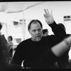 Musical director/conductor Paul Gemignani making a point during a rehearsal of the Broadway production of the musical "Jerome Robbins' Broadway".