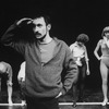 Director/choreographer Michael Bennett looking out into the house during a rehearsal for the Broadway production of the musical "A Chorus Line.".