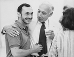 Director/choreographer Michael Bennett (L) with producer Bernard Jacobs during a rehearsal of the Broadway musical "Dreamgirls.".