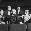 (L-R) Playwright James Kirkwood, lyricist Edward Kleban, director/choreographer Michael Bennett, composer Marvin Hamlisch and playwright Nicholas Dante of the Broadway musical "A Chorus Line.".
