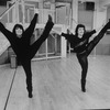 (L-R) Actresses Liza Minnelli and Chita Rivera kicking up their legs rehearsing a number from the Broadway production of the musical "The Rink"