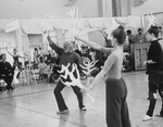 Director/choreographer Jerome Robbins showing dancers movement from the "Little House Of Uncle Tom" number from "The King And I" during a rehearsal of the Broadway production of the musical "Jerome Robbins' Broadway.".