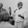 Director/choreographer Jerome Robbins (R) speaking during a rehearsal of the Broadway production of the musical "Jerome Robbins' Broadway.".