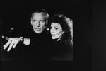 Actors Richard Burton and Kathryn Walker rehearsing a scene from the Broadway revival of the play "Private Lives.".