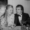Actress Meryl Streep and producer Joe Papp celebrating after he made his cabaret debut at the Ballroom.