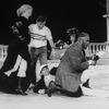 Director Harold Gaskin (2L) working with actors Michelle Pfeiffer (L) and John Amos (R) during a rehearsal for the NY Shakespeare Festival Central Park production of the play "Twelfth Night"