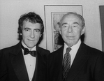 (L-R) Producer Joseph Papp and composer Richard Rodgers at a party celebrating Papp's cabaret debut at the Ballroom.