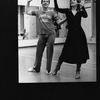 Actress Patti LuPone working with choreographer Larry Fuller during a rehearsal for the Broadway production of the musical "Evita.".