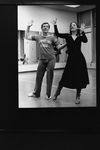 Actress Patti LuPone working with choreographer Larry Fuller during a rehearsal for the Broadway production of the musical "Evita.".
