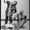 Director Vinnette Carroll (L) with unidentified actors during a reherasal for the Broadway production of the musical "Your Arms Too Short To Box With God.".