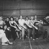 Choreographer-director Tommy Tune (L) and asst. Thommie Walsh (R) with (L-R) Niki Harris, Albert Stephenson, Priscilla Lopez, David Garrison, Peggy Hewett, Stephen James, Kate Draper and Frank Lazarus of the Broadway musical "A Day In Hollywood/A Night In The Ukraine"