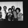 Singer Lena Horne (C) flanked by her back-up dancers (L-R) Tyra Ferrell, Vondie Curtis-Hall, Peter Oliver-Norman and Claire Bathe during a rehearsal for the Broadway production of her one-woman show "Lena Horne: The Lady And Her Music.".