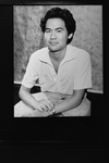 Playwright David Henry Hwang on the set of the NY Shakespeare Festival production of his play "The Dance And The Railroad.".