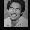 Playwright David Henry Hwang on the set of the NY Shakespeare Festival production of his play "The Dance And The Railroad.".
