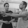 Director/playwright George C. Wolfe (R) working with Gregory Hines during a rehearsal for the Broadway production of the musical "Jelly's Last Jam.".