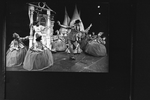 Director Geoffrey Holder working with the cast onstage (incl. actress Stephanie Mills (3L) during a rehearsal of the Broadway production of the musical "The Wiz.".