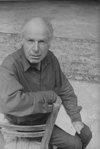 Theater director Peter Brook on the set of the Broadway production of the opera "La Tragedie De Carmen.".
